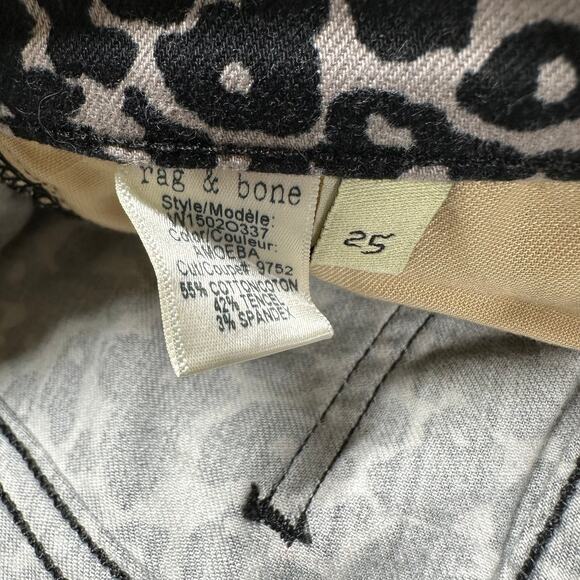 Rag & Bone Ameoba Leopard Print Skinny Pants Size 25 EUC Low Rise Flat Front - Picture 6 of 10